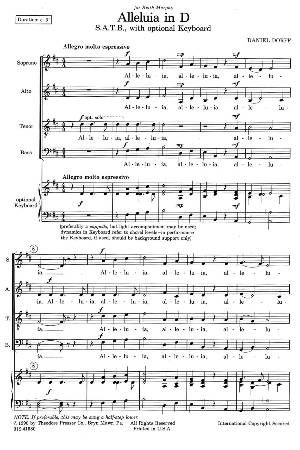 Alleluia in D sample page