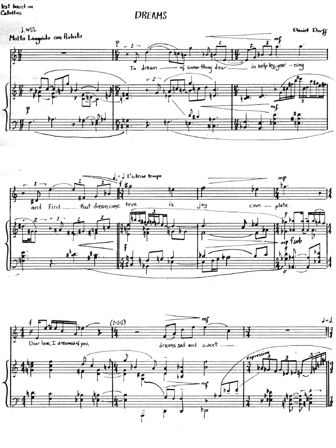 Dreams sample page