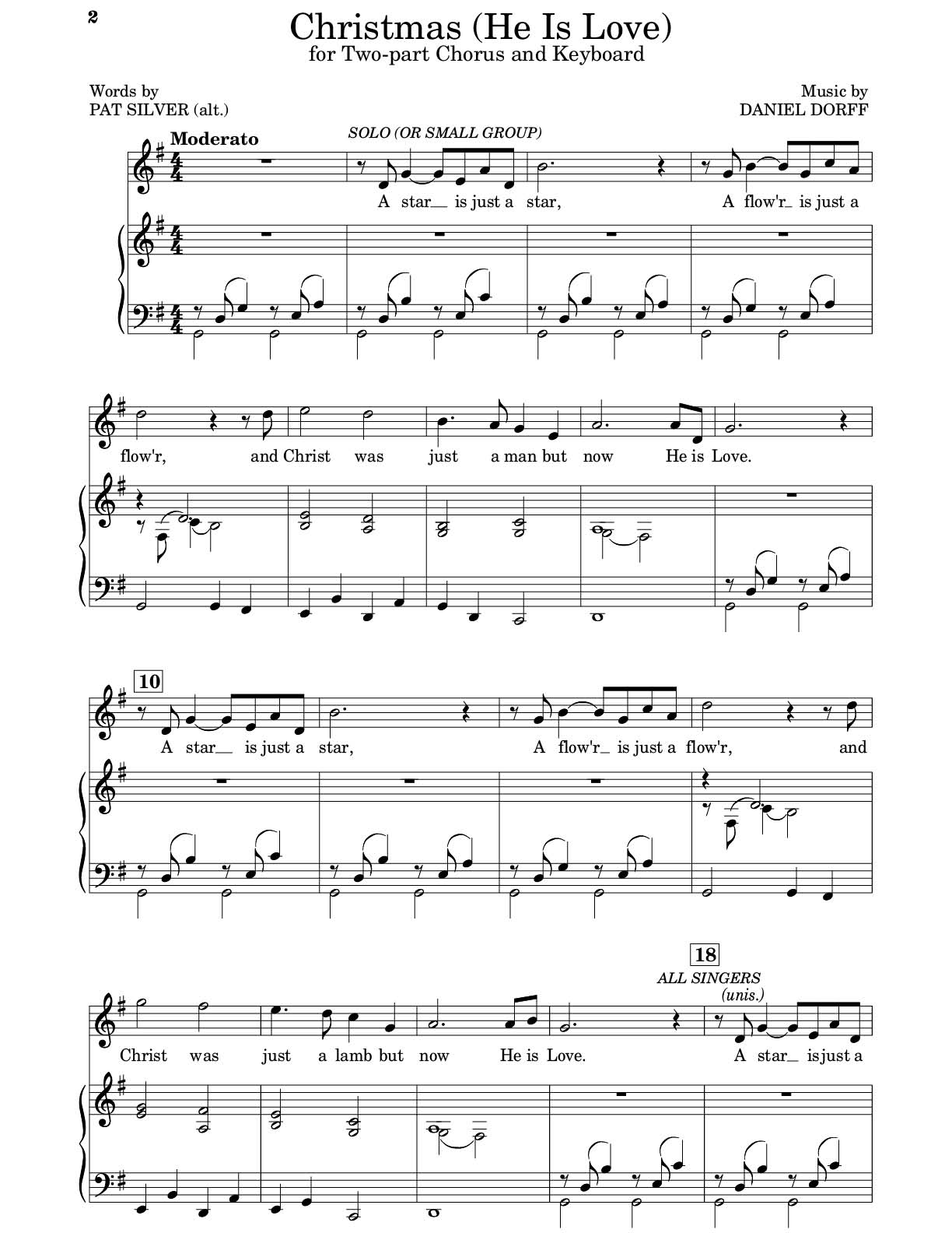 He Is Love sample page