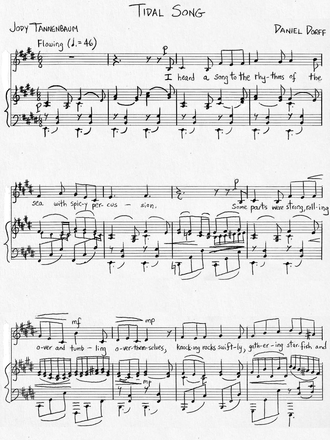 Tidal Song sample page
