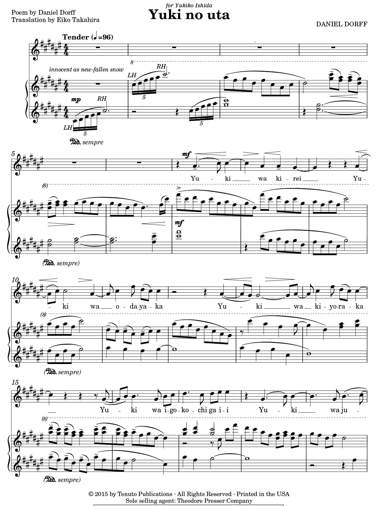 Yuki no uta, sample page